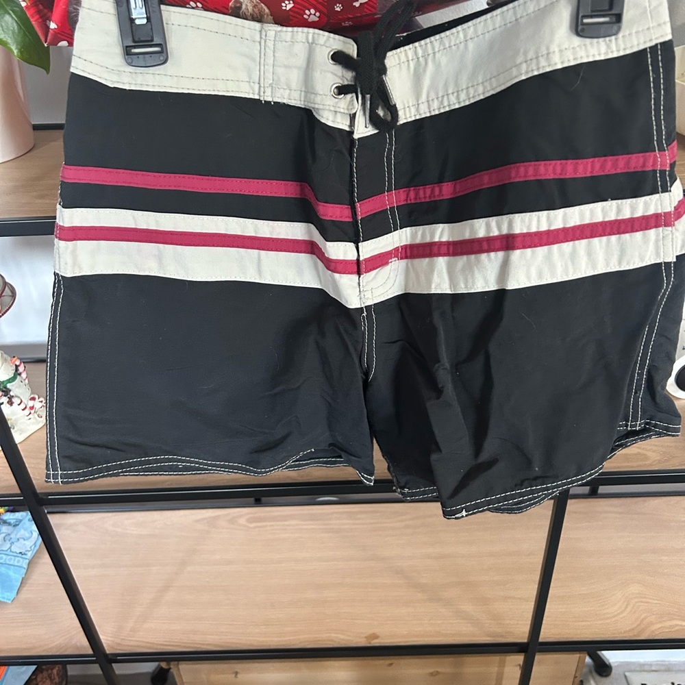 Vintage woman's Black and Cream Swim Shorts Roxy